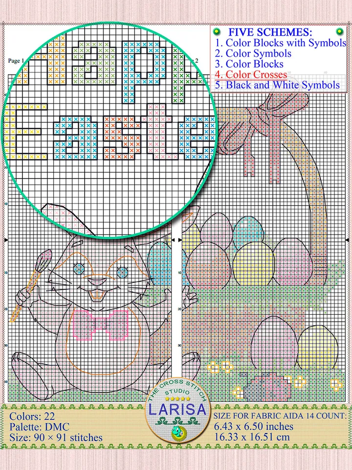 Happy Easter Cross Stitch Pattern | Easter Bunny