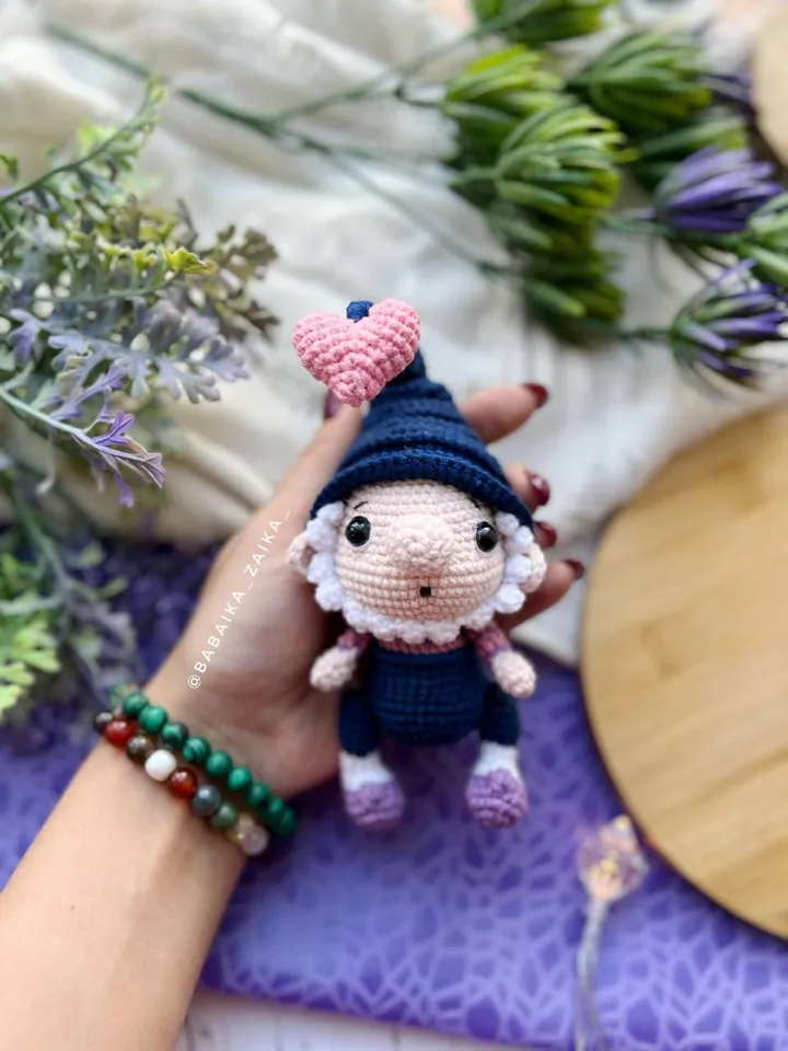 PDF Crochet Pattern Cute Gnome in love Crochet Gnome and Heart Amigurumi gnome pattern Crochet Heart Cute gnome Doll pattern Amigurumi doll
