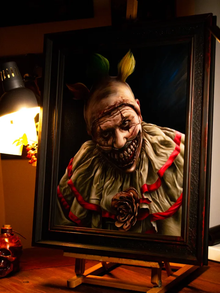 Original oil painting Twisty the Clown
