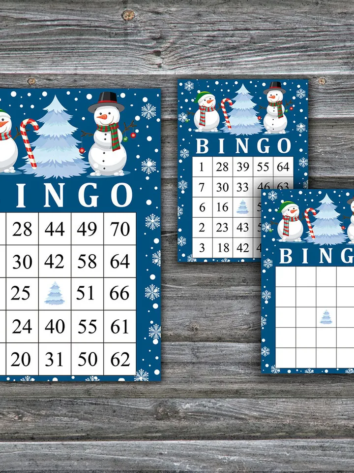 Cute Snowman bingo game card,Christmas bingo game card,Christmas Bingo Printable,Holiday Bingo Cards,INSTANT DOWNLOAD-86