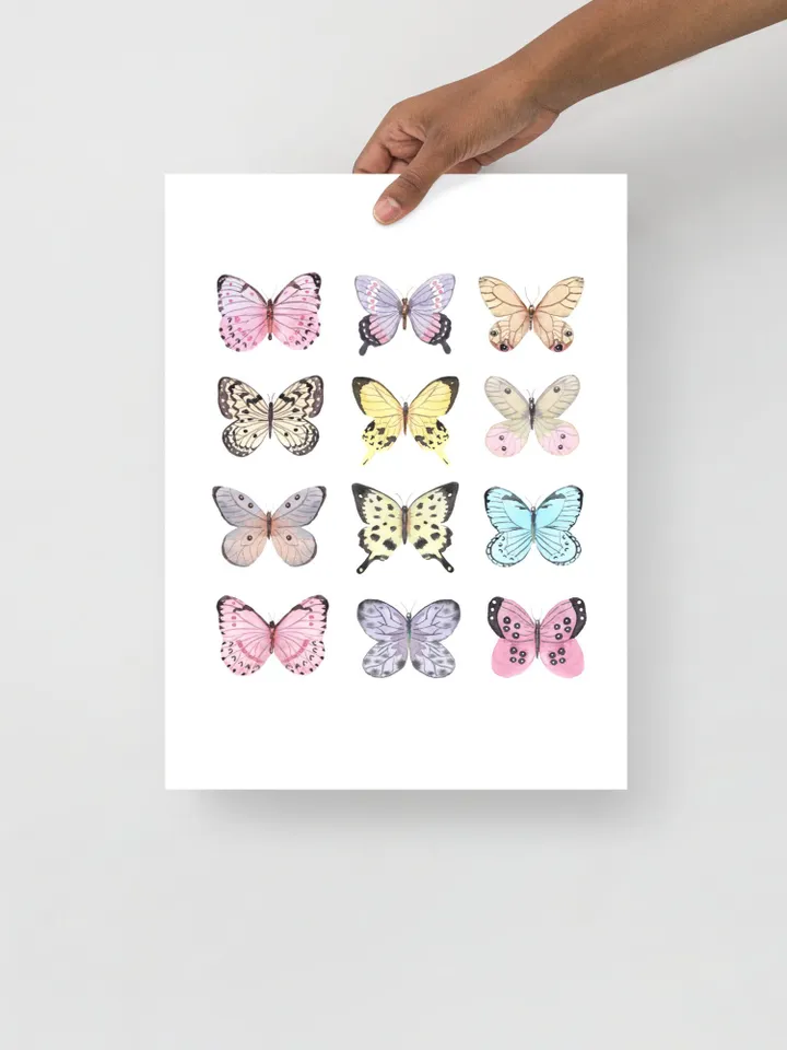 Butterfly Wall Art Print Watercolor Painting Pink Wall Art Decor Insect Art Monarch Butterfly Kids Room Art Pink Art Poster Vintage Print