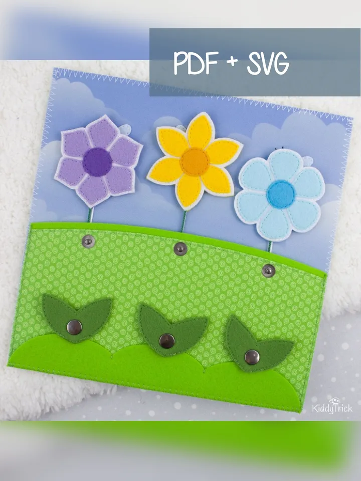 Flowers - Felt Busy Book Page - Sewing Pattern