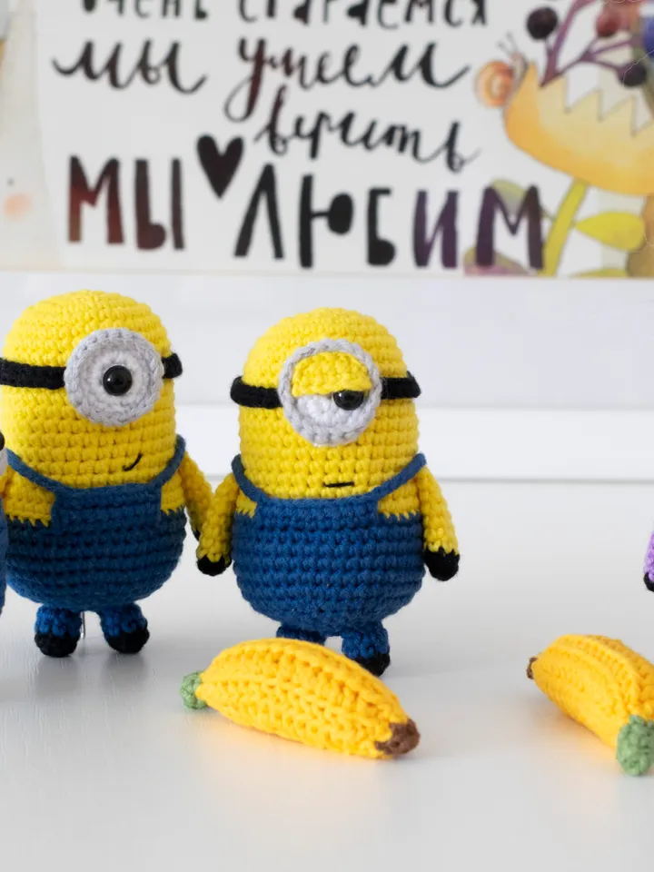 Cute Crochet Minion Keychains – Amigurumi Toy Keyrings for Bags, Cars & Kids