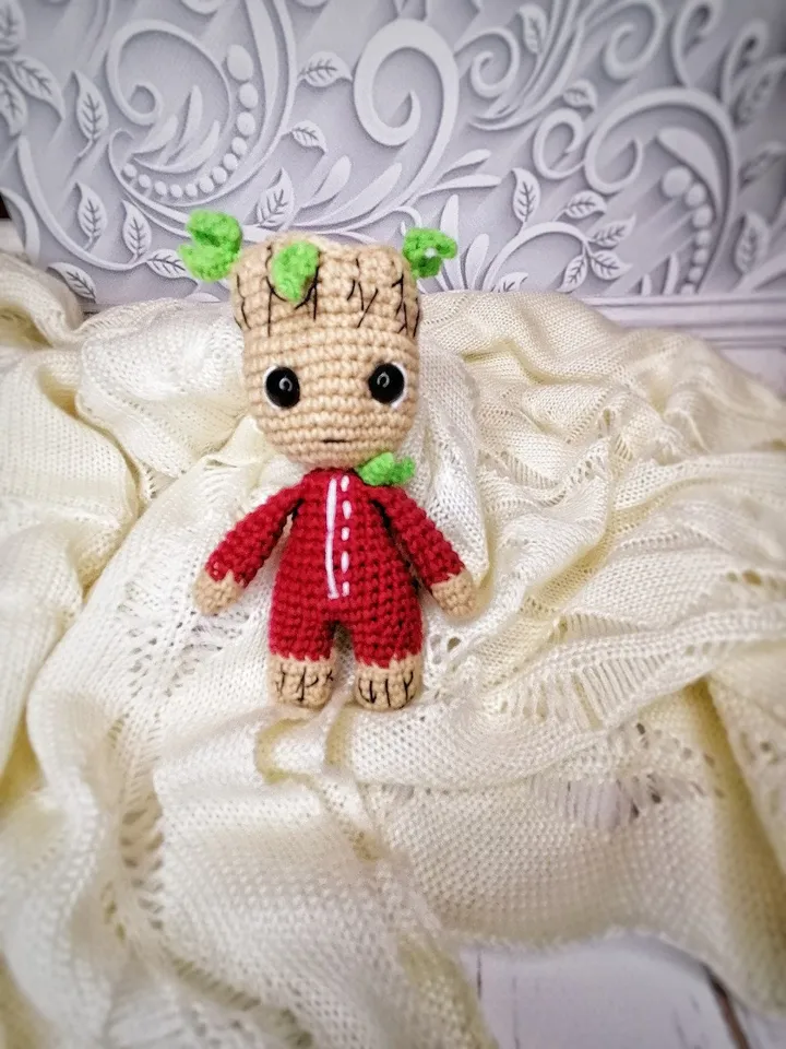 PDF Amigurumi Groot Crochet Pattern, Cute Baby Groot Amigurumi, Mini Tree Crochet Toy, Guardians of the Galaxy Inspired Crochet Pattern DIY