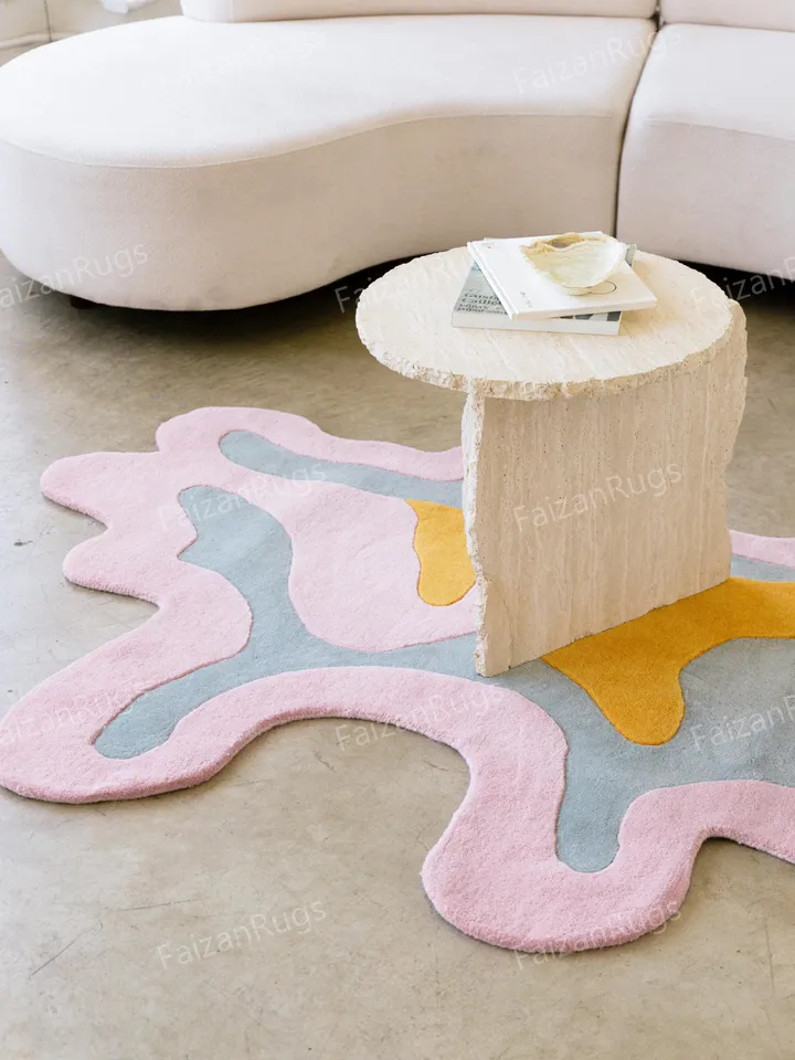 8x10 Night and Day Shaped Rug | Hand-Tufted 100% Wool Handmade Area Rug | Carpet for Home, Bedroom, Living Room, Kids Room, Custom Rug Also