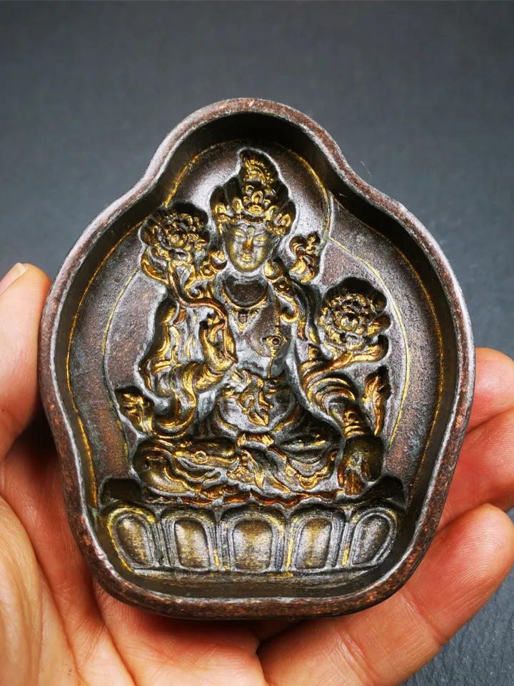 Gandhanra Tibetan Buddha Statue Mold,Green Tara,Tsa Tsa Copper Mould For Making Clay Buddha Statue,Tsha Tsha
