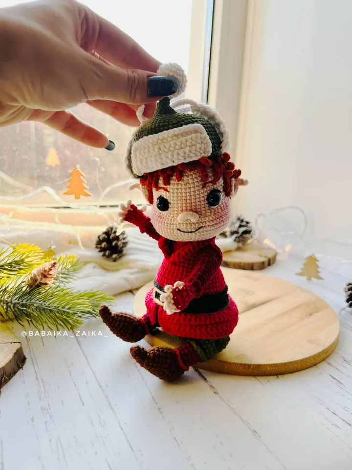 PDF Crochet Pattern Elf Bernard, Amigurumi Elf, Christmas ornaments, Christmas Decor, Amigurumi Christmas, Doll Pattern