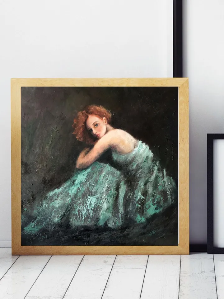 Woman Original Painting Girl Oil Painting Female Wall Art Figure Painting