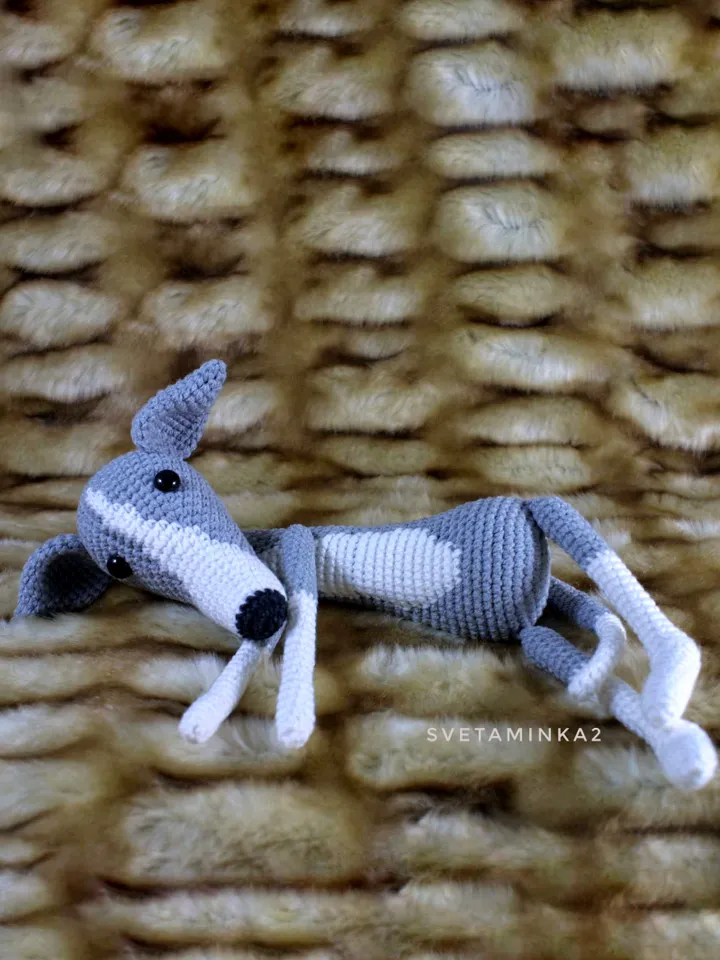 Greyhound Crochet Pattern, Whippet, Sighthound, Galgo, Italian Greyhound, Lurcher Amigurumi Dog. Digital Download. PDF.