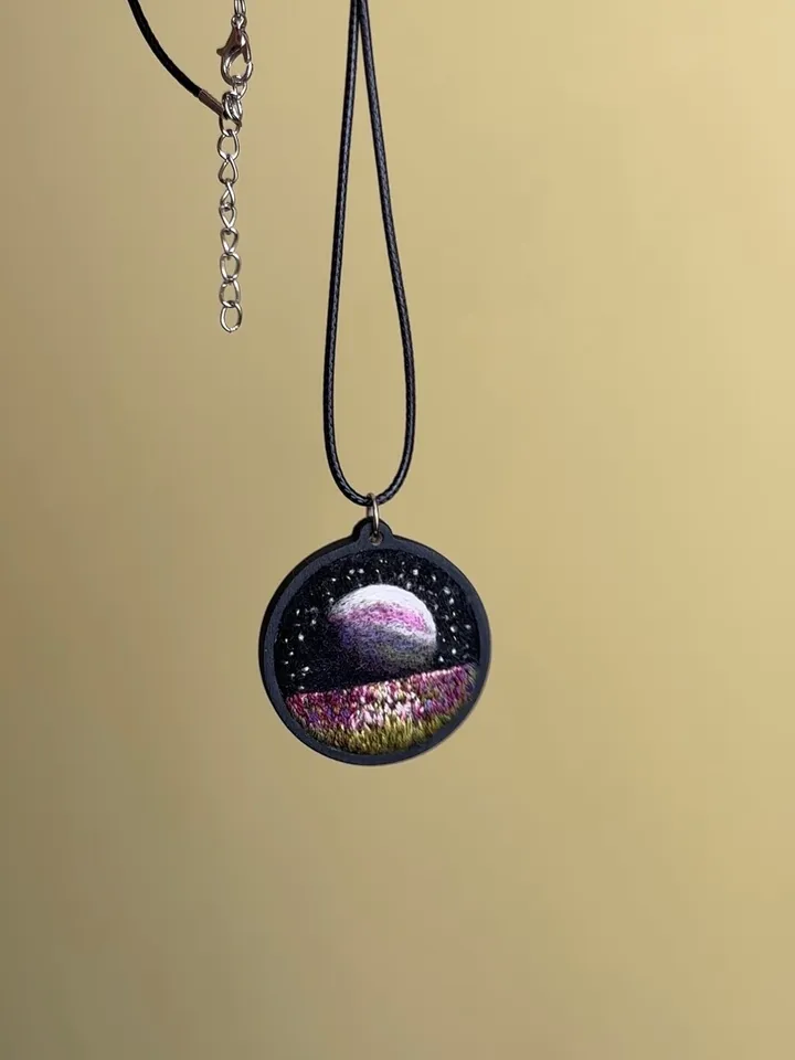 Miniature landscape painting, art pendant