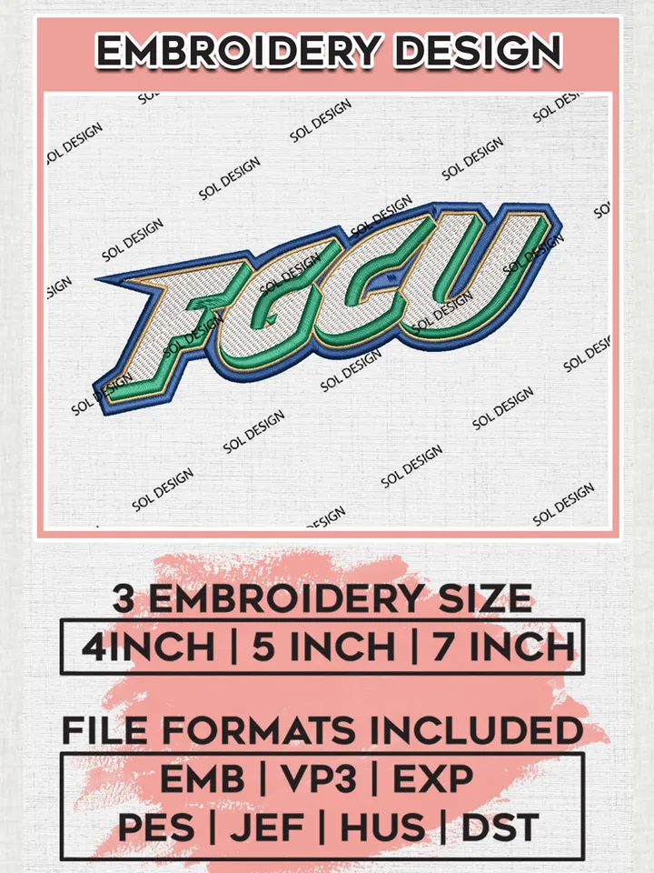FGCU Eagles NCAA Team Logo embroidery designs, NCAA Florida Gulf Coast Eagles Logo Machine embroidery designs, NCAA Team Logo embroidery designs, NCAA Game Day Machine embroidery designs, Digital Download