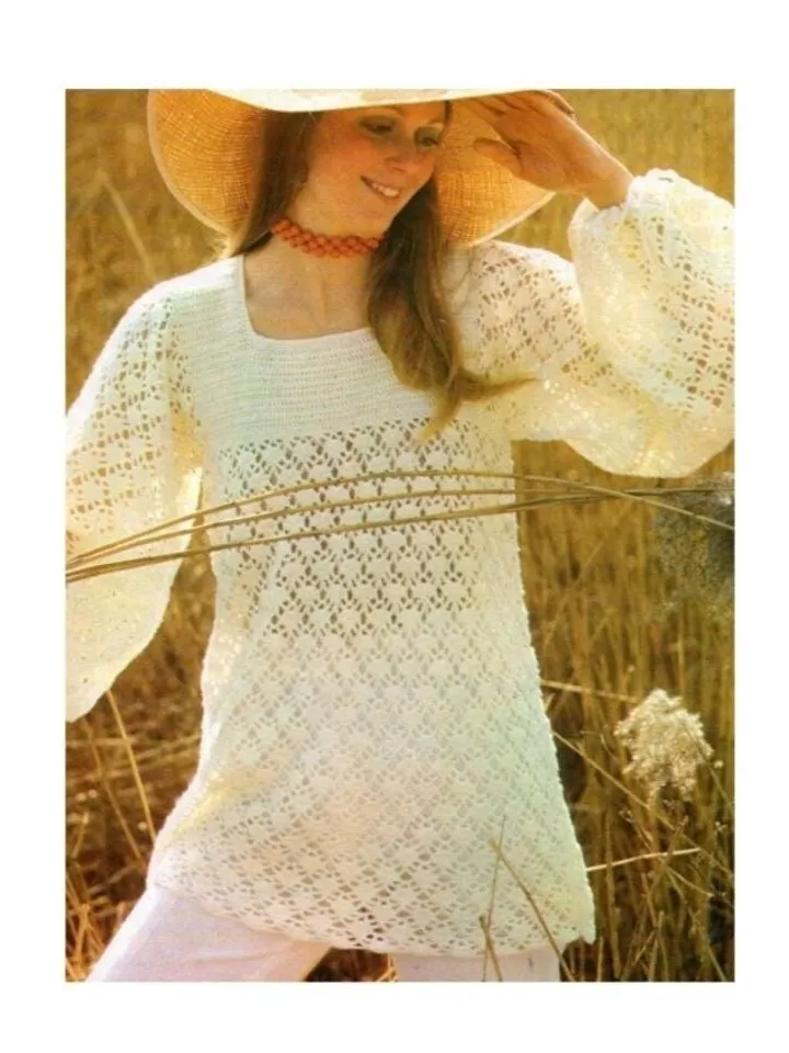 Tunic crochet pattern, summer sweater crochet, summer pullover crochet pdf