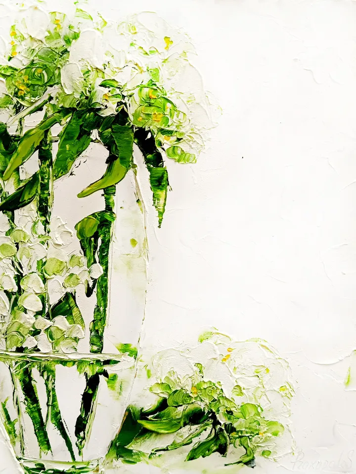 Hydrangea Painting Floral Original Art Impasto Oil Painting Blossoms Flower Flowers 10" by 8" by ArtProkopaloSv