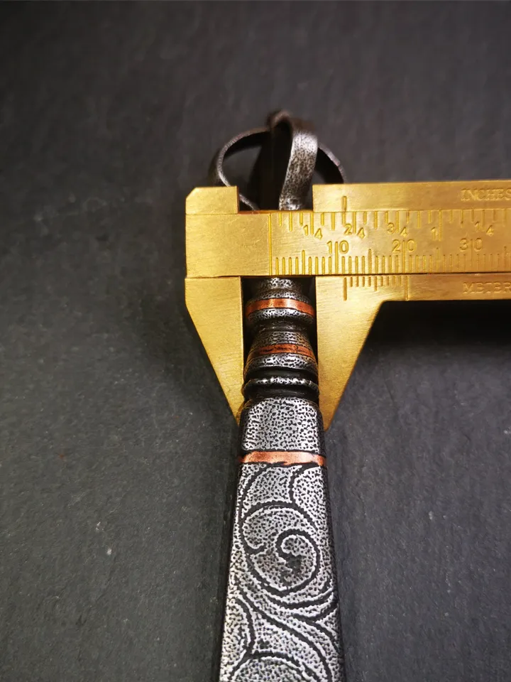 Gandhanra Tibetan Buddhist Ritual Implement ,Fire Vajra Sword of Manjushri,Made of Cold Iron inlaid with Copper
