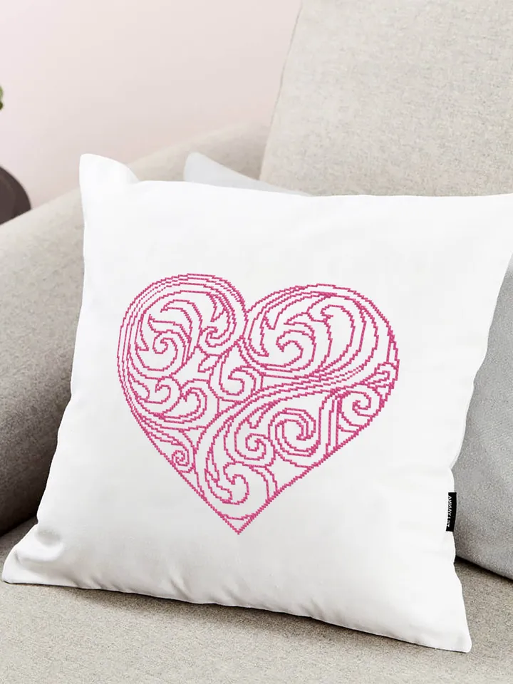Heart mandala cross stitch pattern download PDF Simple mandala pattern digital Monochrome cross stitch chart Quick cross stitch sampler #M65