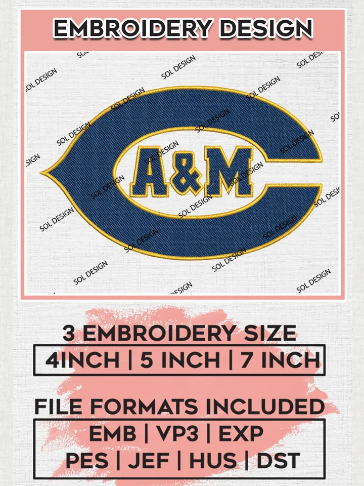 NCAA Texas A&M Commerce Lions College Football Team Logo Embroidery Design Files, NCAA Texas A&M Commerce Lions Machine Embroidery, NCAA Teams, Game Day, 3 sizes, NCAA Machine embroidery designs, Digital Download