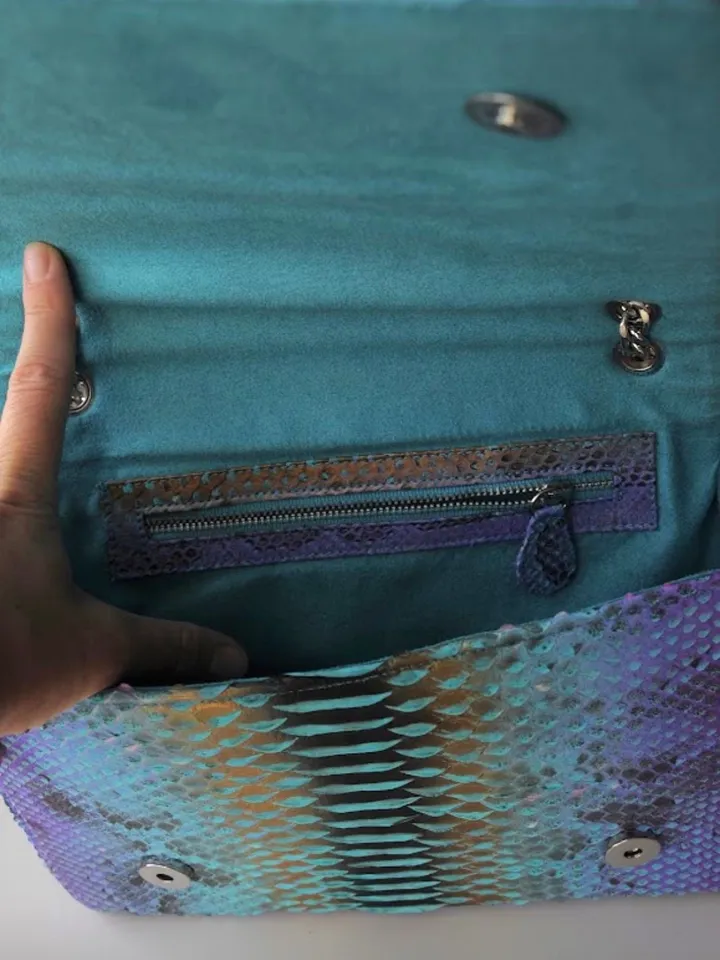 Genuine python skin crossbody bag | Summer women leather purse | designer bag | snakeskin bag | multicolor handbag | handmade bags| sale