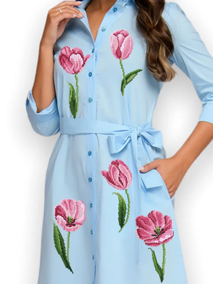 Tulips cross-stitch set patterns machine embroidery designs digital embroidery pattern clothing décor embroidery motif flower embroidery