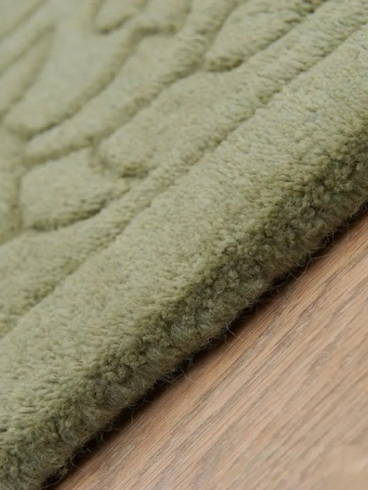 Buy Fade Green Hand Tufted | Circle Shape Rug 100% Wool For Kids Room | Living Room | Bed Room In Any Size 4x4,5x5,6x6,8x8,9x9,10x10