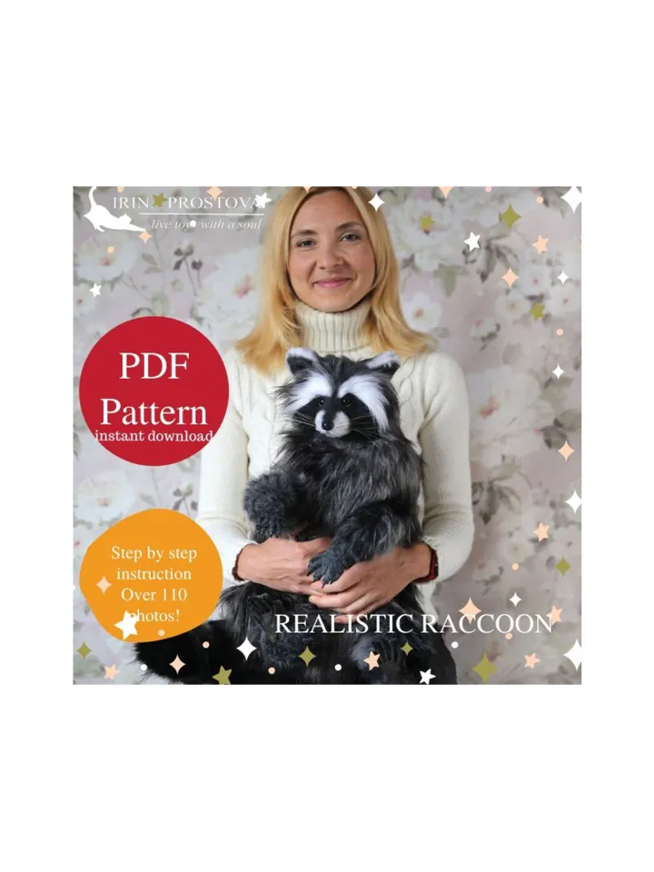 Raccoon and Tiger sewing pattern plush toy | instruction how to sew | Stuffed Animal Sewing Tutorial