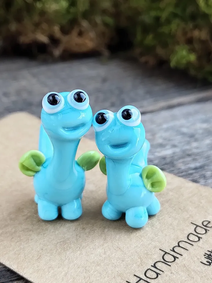 DINOSAUR ORNAMENTS Dinosaur figurine Glass dinosaur decor Miniature Dinosaur gift Dino figurine Glass figurines Tiny glass animals Dragon