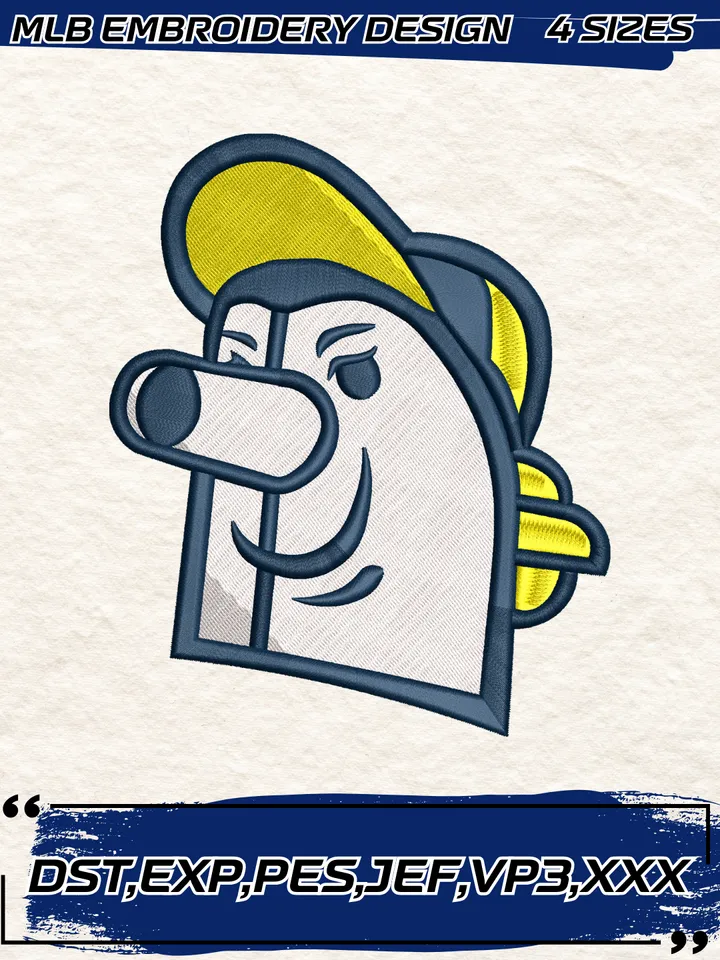 Milwaukee Brewers Alternate Logo Embroidery Design,MLB Embroidery Design,Machine Embroidery Design File,4 Sizes, Digital Download