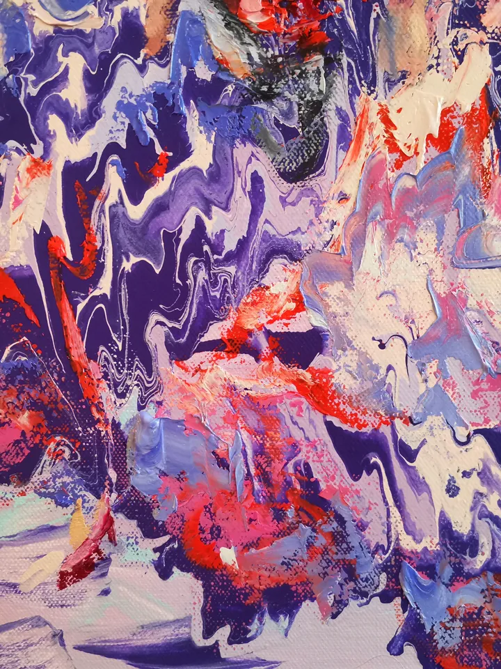 Girl Love Dance Abstraction Painting Original Art Canvas Artist Svinar Oksana