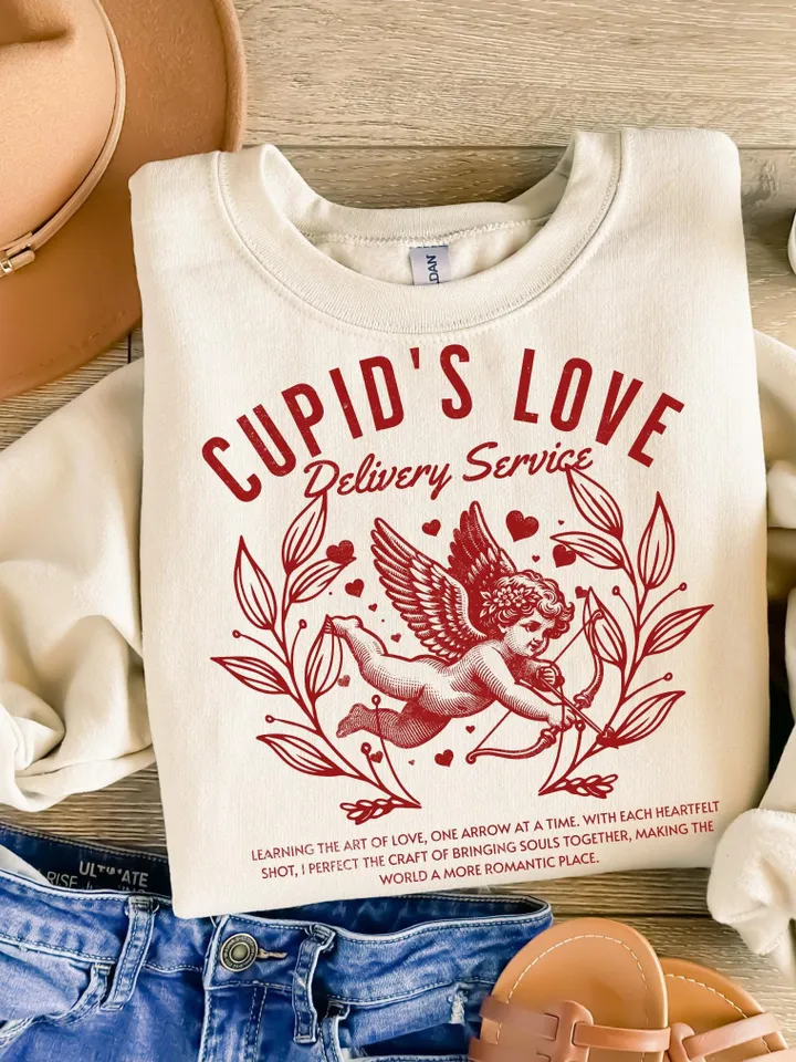Retro Cupid's Love Delivery Coquette bow Png, Retro Valentine Shirt Design, Cupid Valentine's Day Png, Valentine Png, valentine's day bow