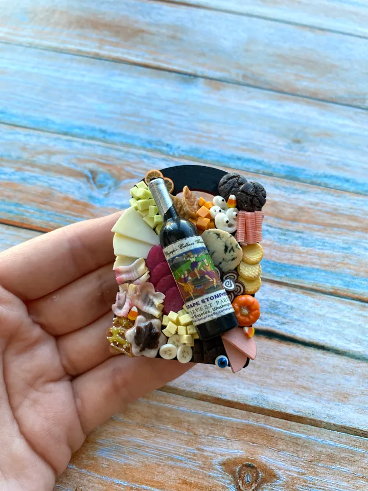 Magnet Miniature Halloween Charcuterie Board with Polymer clay Souvenir