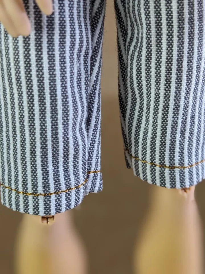 Handmade striped cotton shorts for 1/6 scale boy dolls