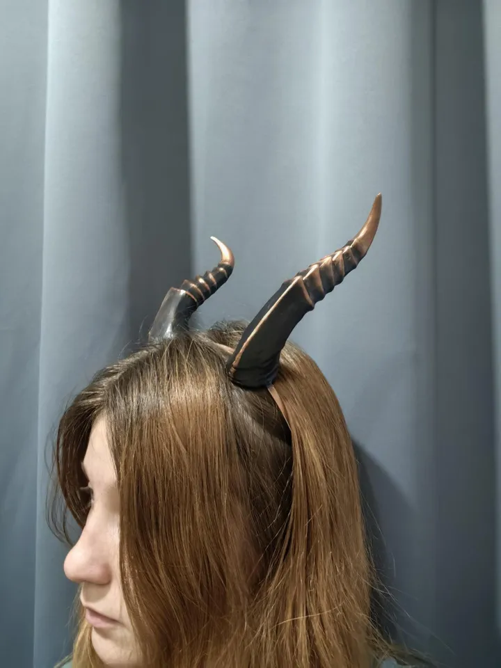 Dragon Horns, aged copper Devil Horns, Dragon Horns, Horns Headband, Fantasy Cosplay Horns for Halloween