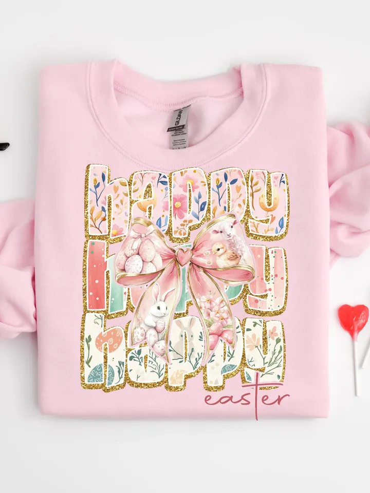 Happy Easter Coquette PNG, Retro Easter Png, Easter Bunny Png, Floral Spring Png, Pink Easter Coquette Bow Png, Easter Shirt Design