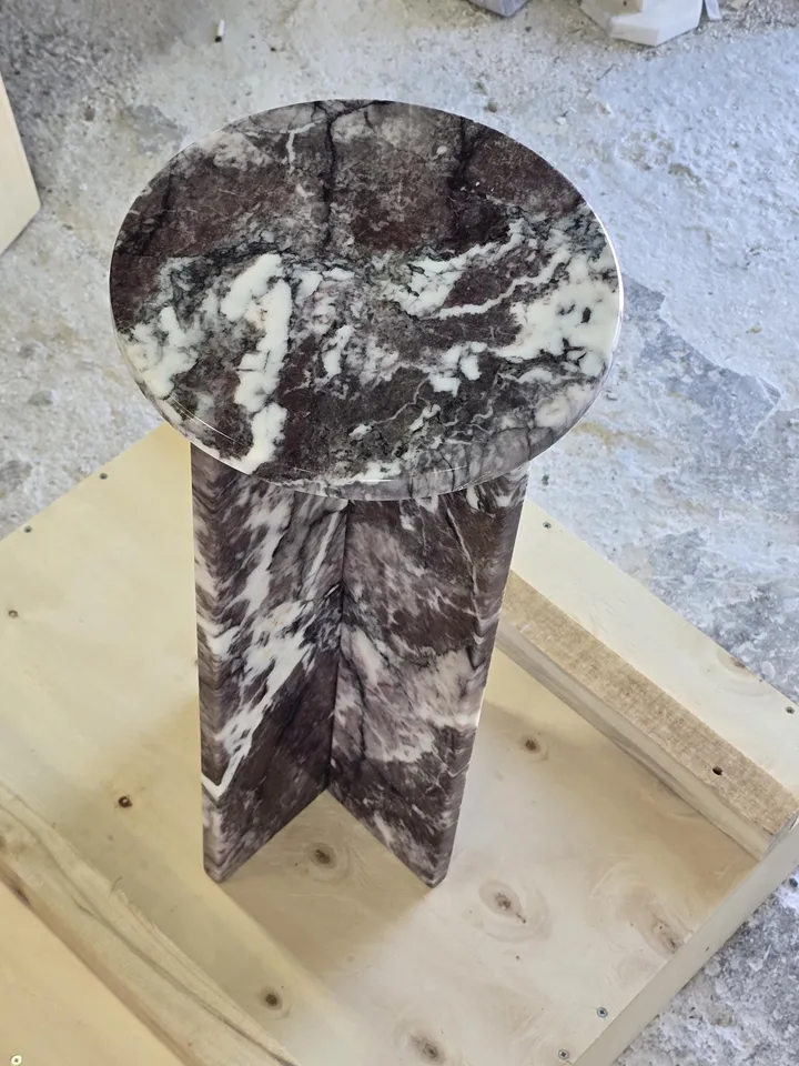 Dark Calacatta Viola Marble side table, end table,nightstand italian marble 100% Handmade Product