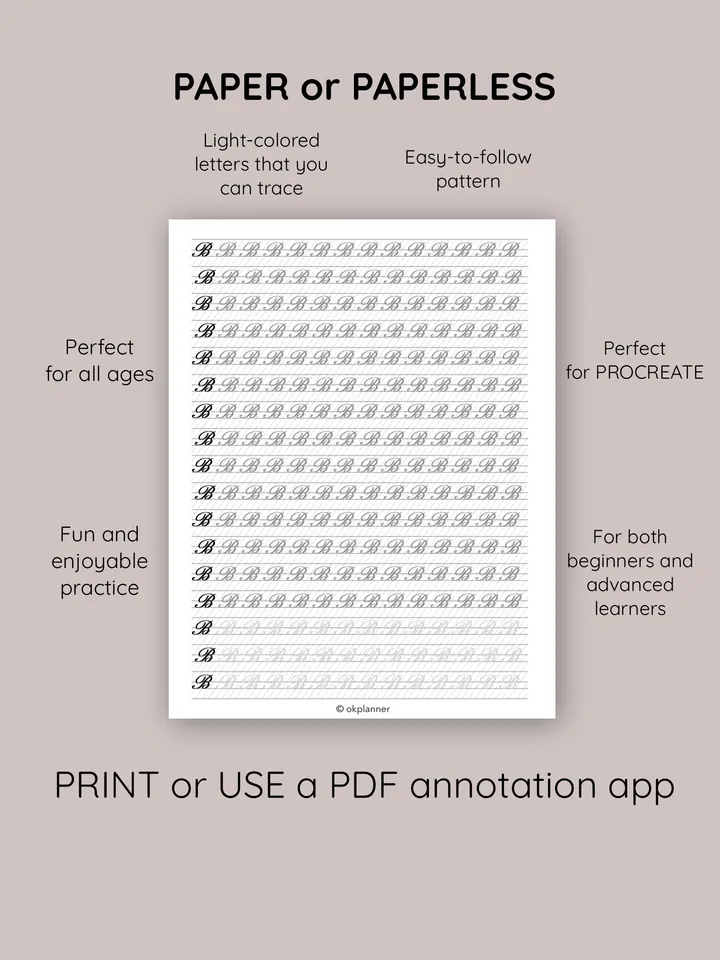 Calligraphy Uppercase Handwriting Worksheets: Traceable Practice for Kids' Writing Skills. Printable writing templates. Cursive handwriting lessons. Handwriting practice for children. Calligraphy for beginners