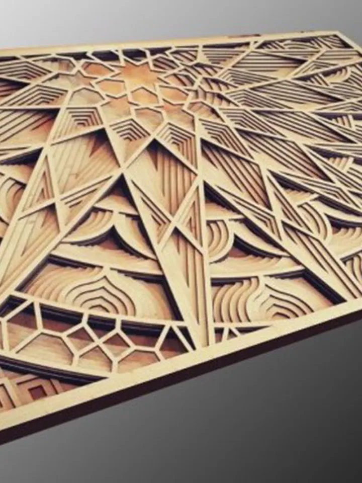 Digital Template Cnc Router Files Cnc Panel Wall Files for Wood Laser Cut Pattern