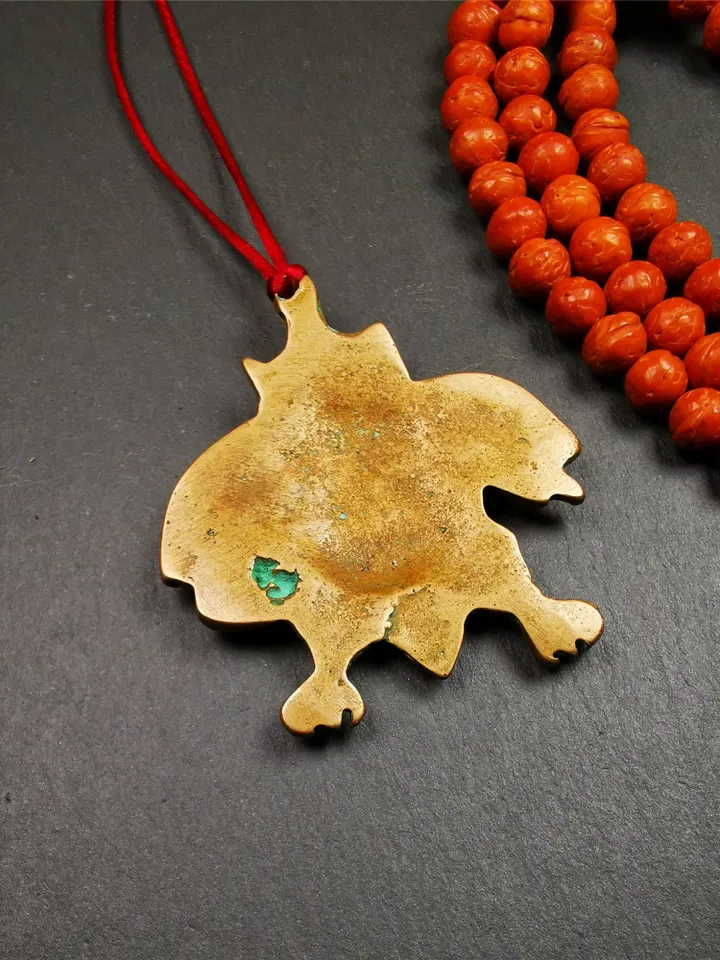 Gandhanra Antique Tibetan Buddhist Amulet,Garuda,Garula,Suparna,Golden-winged Bird Pendant,Made of Copper,2.28"