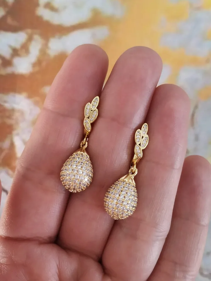 Pearl Rose Gold Boho Wedding Earrings, CZ Boho Bridal Earrings, Statement Wedding Jewelry, Pearl Wedding Jewelry, Gold Teardrop Earrings