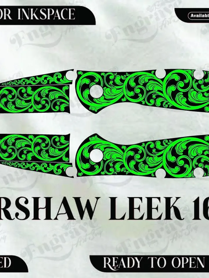 kershaw Leek 1660 Scrolling design,lasercut,laserengraving,fiberlaser,engravingfiles