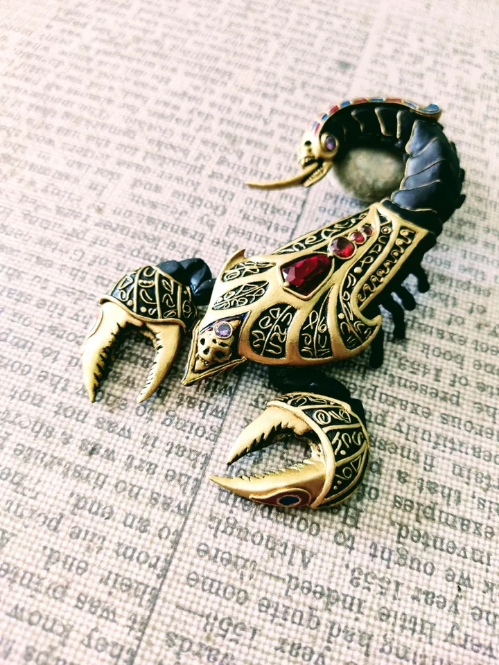 Scorpion brooch, Gold Scorpion, Scorpion Jewelry, Brooch insect, Scorpion