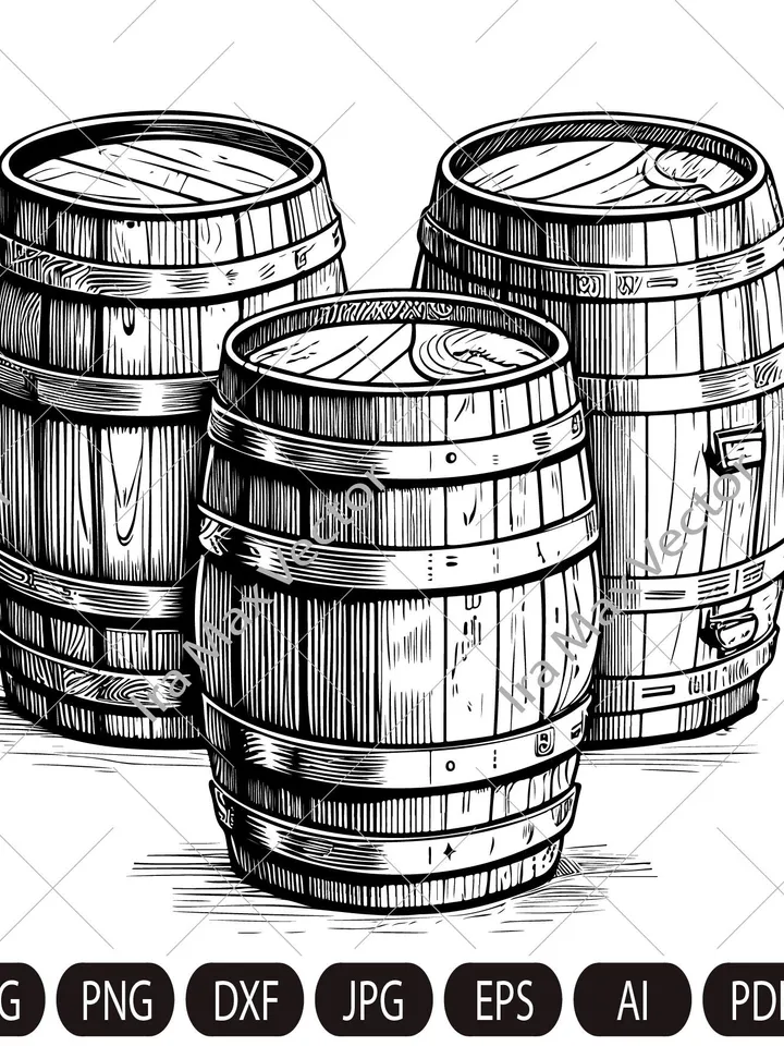 Wooden barrels svg, Winemaking svg, Brewery,Bar decor, wooden barrels vintage, wooden barrels retro, barrels beer svg