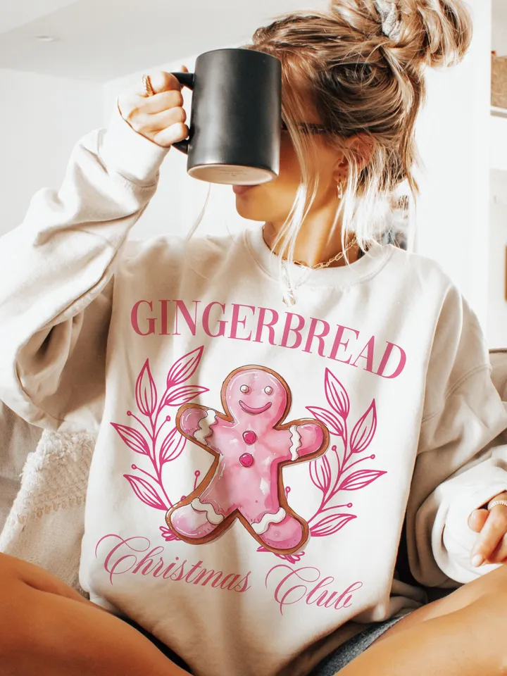 Pink Gingerbread Christmas Club Png, Christmas kids Png, Pink Christmas PNG, Funny Christmas png, Christmas Shirt PNG, Christmas Candy png