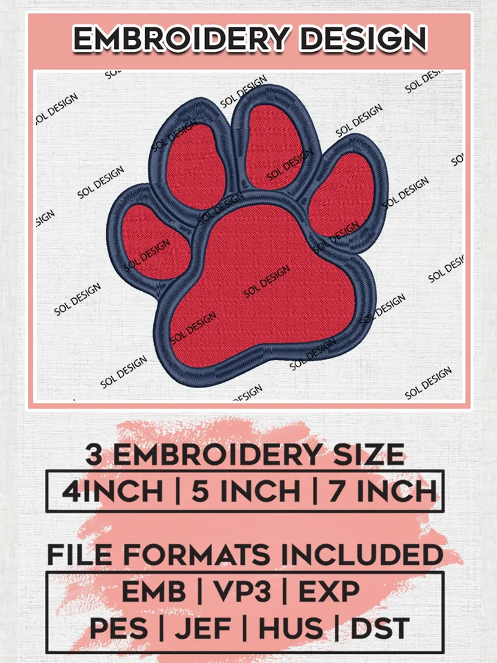 NCAA Fresno State Bulldogs Team Footprint Logo embroidery designs, NCAA Fresno State Bulldogs Logo Machine embroidery files, NCAA Team Logo embroidery designs, NCAA Game Day Machine embroidery designs, Digital Download