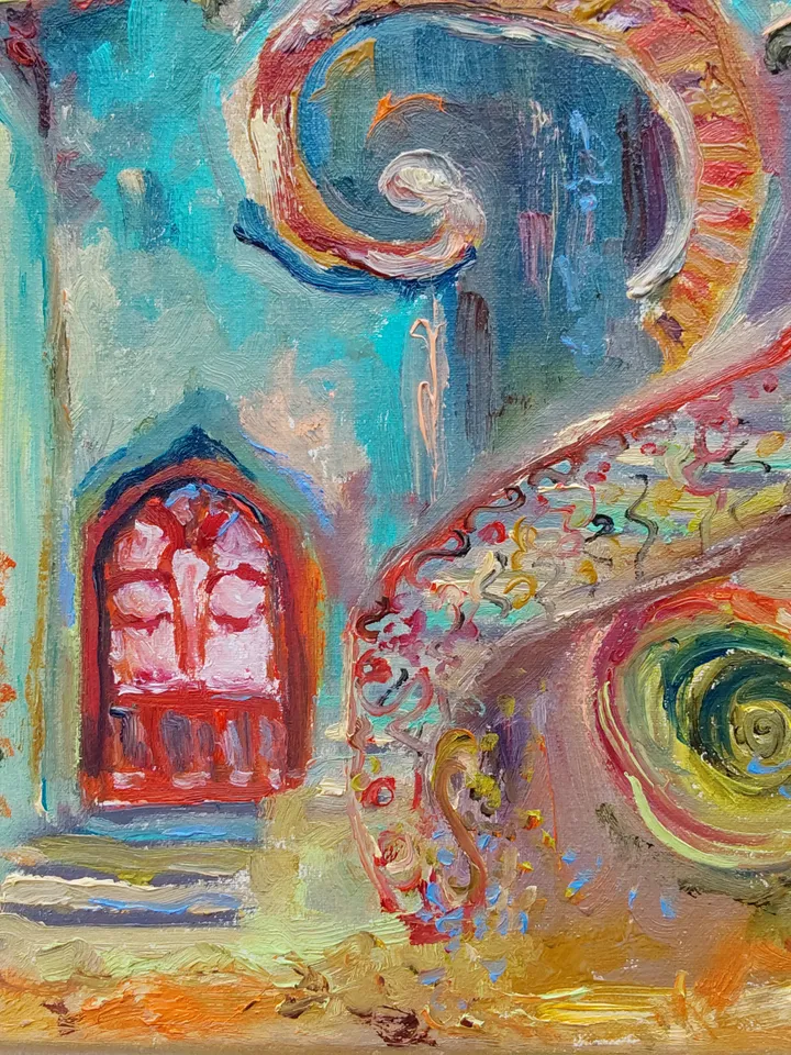 Oil painting on canvas "House. Enchanted Forest" 20x25cm (8x10inch)