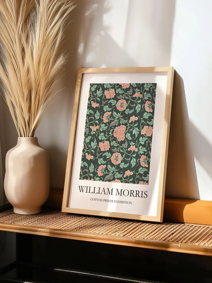 William Morris Style Wall Art Print Vintage Textile Poster Museum Inspired Design Home Decor Interior Pattern Digital Download Gift Floral