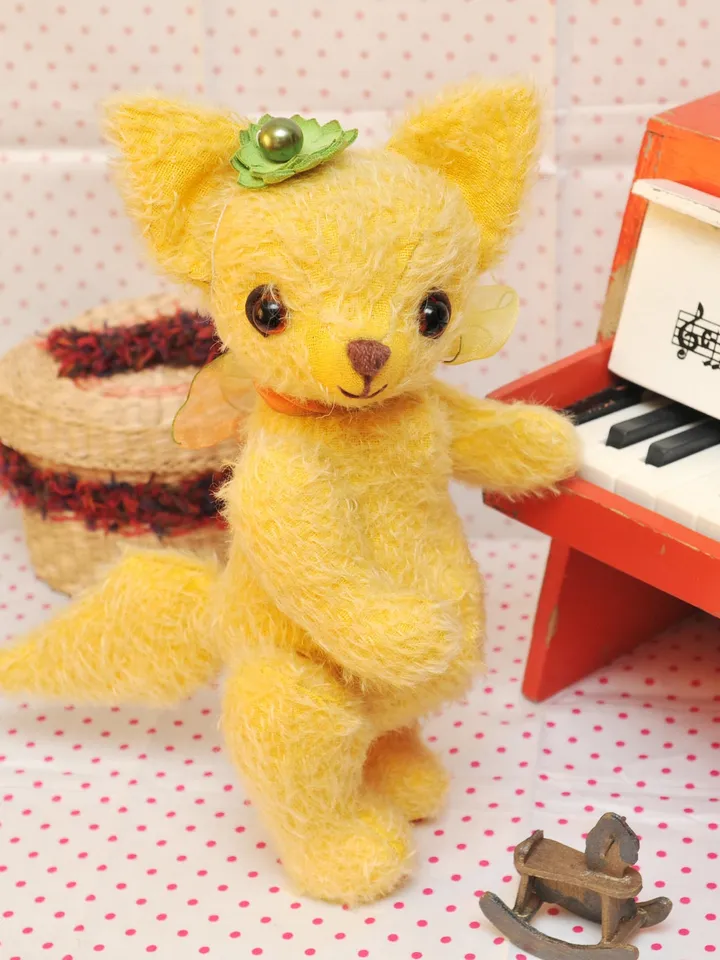 PDF ePattern to make a fully jointed Lovely Yellow 12 " tall Fox/ teddy bear friend pdf sew pattern/ orange fox pattern