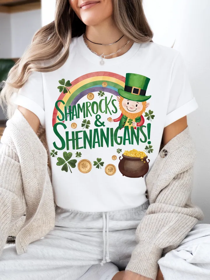 Shamrocks Shenanigans St Patrick's Day PNG, Rainbow Gold Pot png, Lucky Kids st patty Png, Shamrock PNG, St Patricks Png, Lucky Charm Png