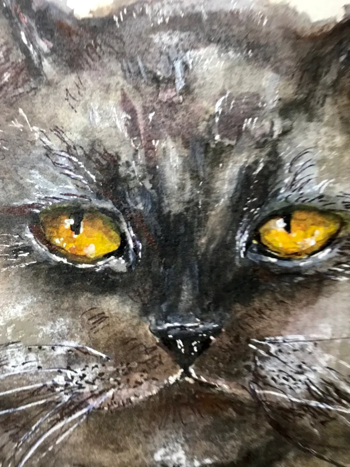 Black Persian cat painting,original watercolor painting,cat original painting,animals wall art,cat lovers gift,home decor wall art.