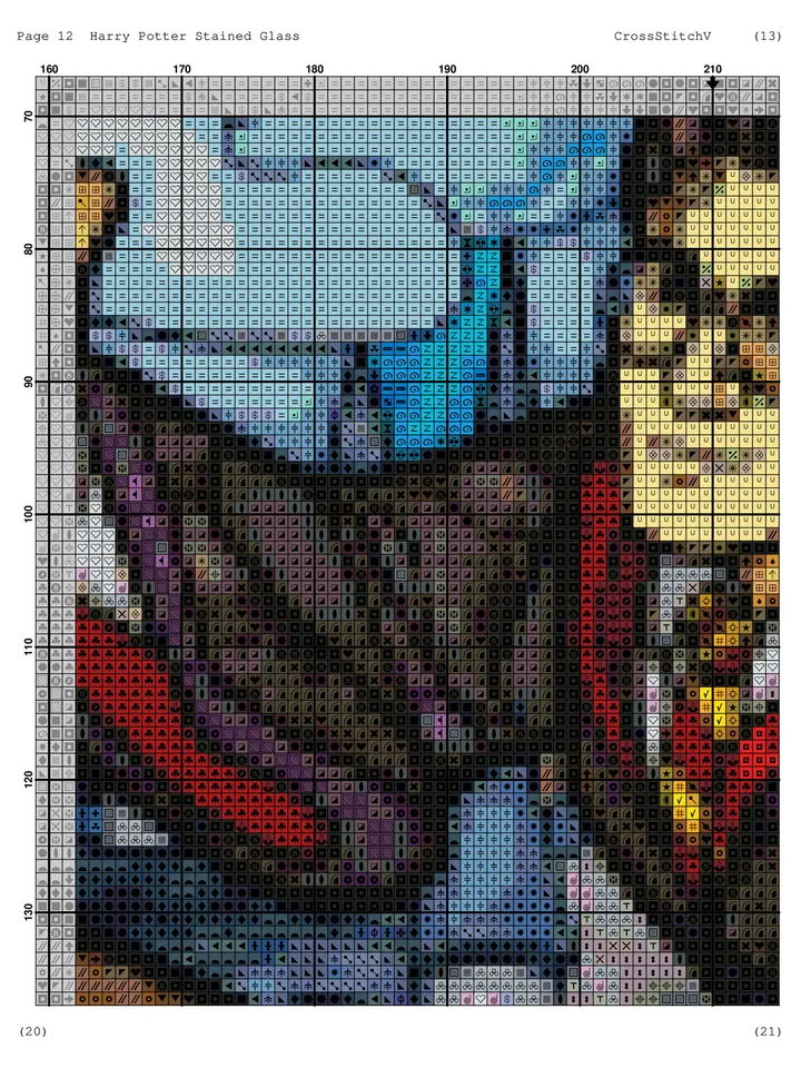 Harry Potter Cross Stitch Pattern / Hogwarts Cross Stitch Pattern / Stained Glass Cross Stitch / Counted Instant PDF