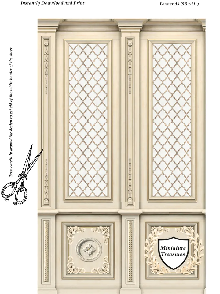 Wallpapers- Set 7-v1 | Printables for Dollhouses and Unique Miniature Projects | Digital Downloads | in Scale 1/12th