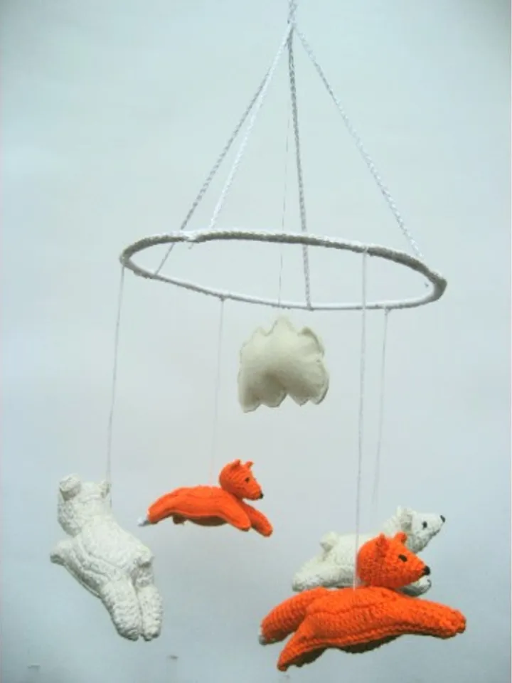 Foxes and bears mobile, Baby mobile, animal mobile, ZOO mobile, forest mobile, Thebabemuse